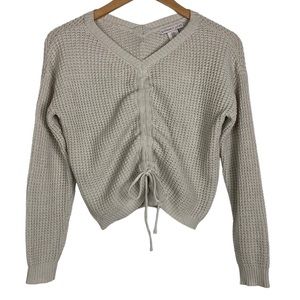 Sincerely Jules Taupe Cinched Front Sweater